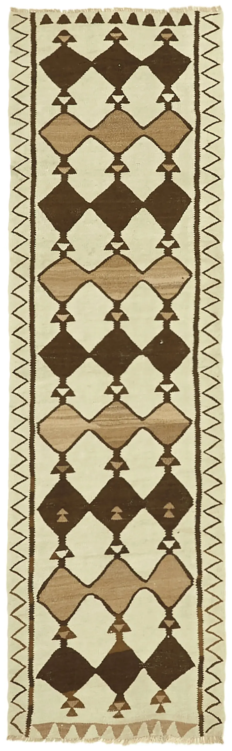 Herki Eskitme Multi Pamuk Üzerine Yün El Dokuma Kilim-092x305 - Görsel 1