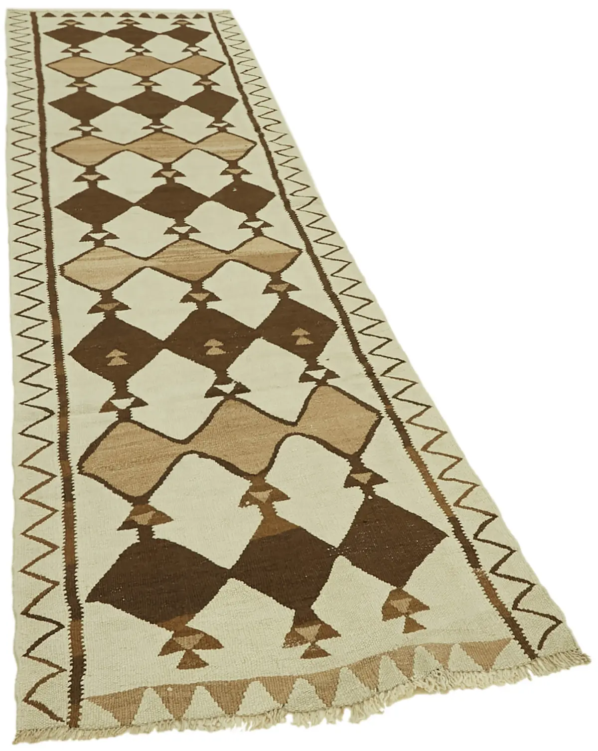 Herki Eskitme Multi Pamuk Üzerine Yün El Dokuma Kilim-092x305 - Görsel 2