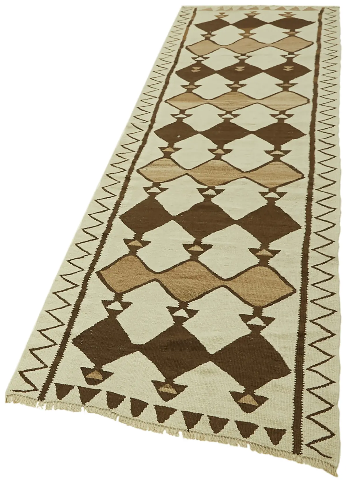 Herki Eskitme Multi Pamuk Üzerine Yün El Dokuma Kilim-092x305 - Görsel 3