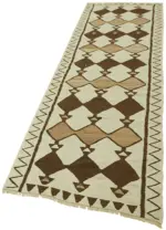 Herki Eskitme Multi Pamuk Üzerine Yün El Dokuma Kilim-092x305 - Görsel 3