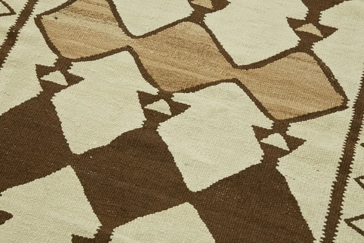 Herki Eskitme Multi Pamuk Üzerine Yün El Dokuma Kilim-092x305 - Görsel 5