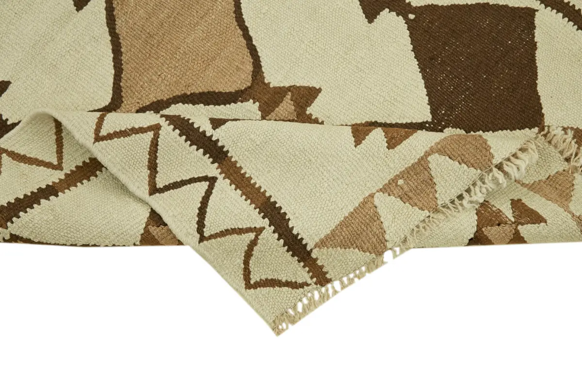 Herki Eskitme Multi Pamuk Üzerine Yün El Dokuma Kilim-092x305 - Görsel 6