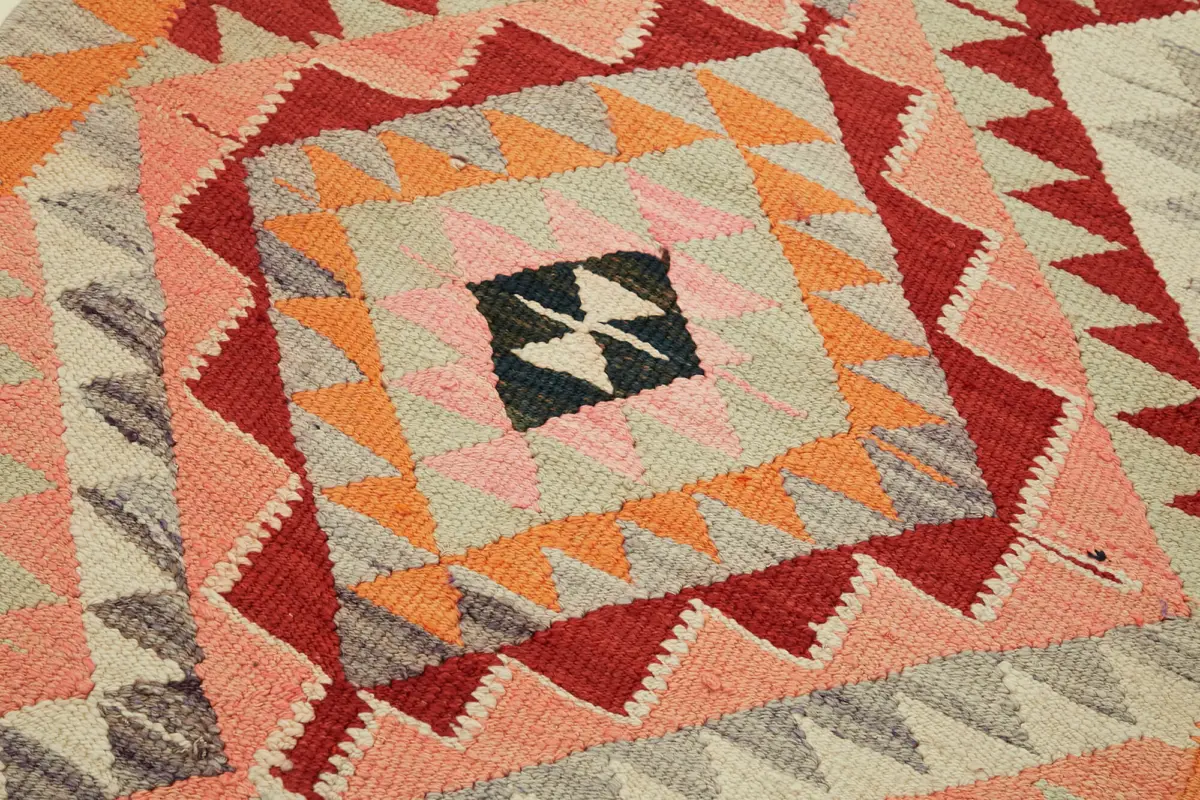 Herki Eskitme Multi Pamuk Üzerine Yün El Dokuma Kilim-090x322 - Görsel 5