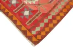 Herki Eskitme Multi Pamuk Üzerine Yün El Dokuma Kilim-105x355 - Görsel 4