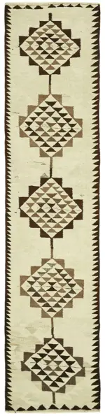 Herki Eskitme Multi Pamuk Üzerine Yün El Dokuma Kilim-085x338