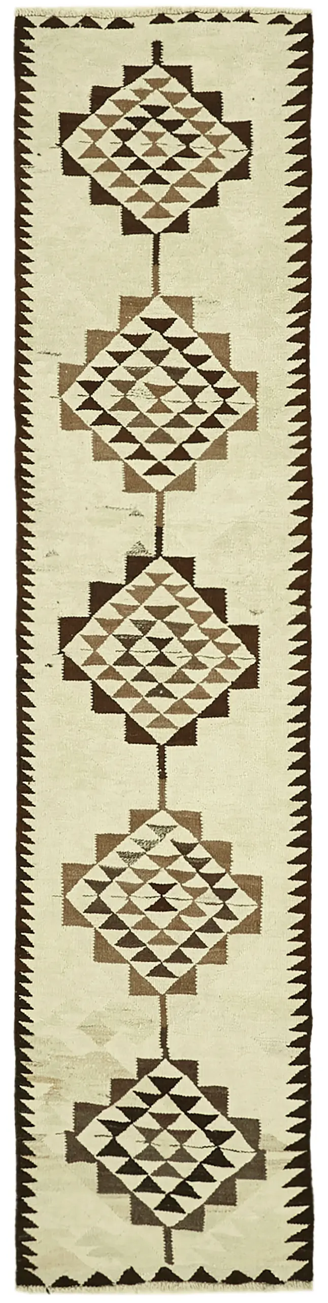 Herki Eskitme Multi Pamuk Üzerine Yün El Dokuma Kilim-085x338 - Görsel 1