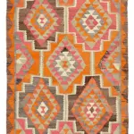 Herki Eskitme Multi Pamuk Üzerine Yün El Dokuma Kilim-095x300