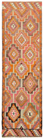 Herki Eskitme Multi Pamuk Üzerine Yün El Dokuma Kilim-095x300