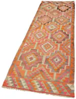 Herki Eskitme Multi Pamuk Üzerine Yün El Dokuma Kilim-095x300 - Görsel 3