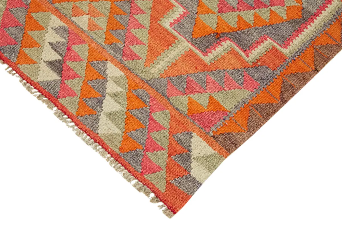 Herki Eskitme Multi Pamuk Üzerine Yün El Dokuma Kilim-095x300 - Görsel 4