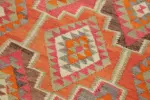 Herki Eskitme Multi Pamuk Üzerine Yün El Dokuma Kilim-095x300 - Görsel 5