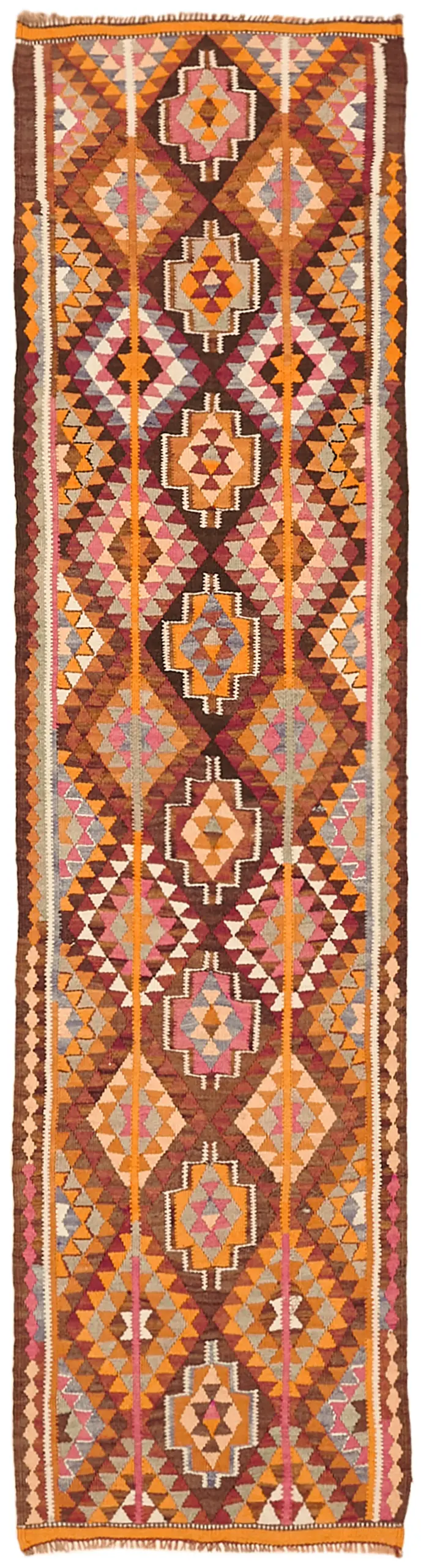 Herki Eskitme Multi Pamuk Üzerine Yün El Dokuma Kilim-090x328 - Görsel 1