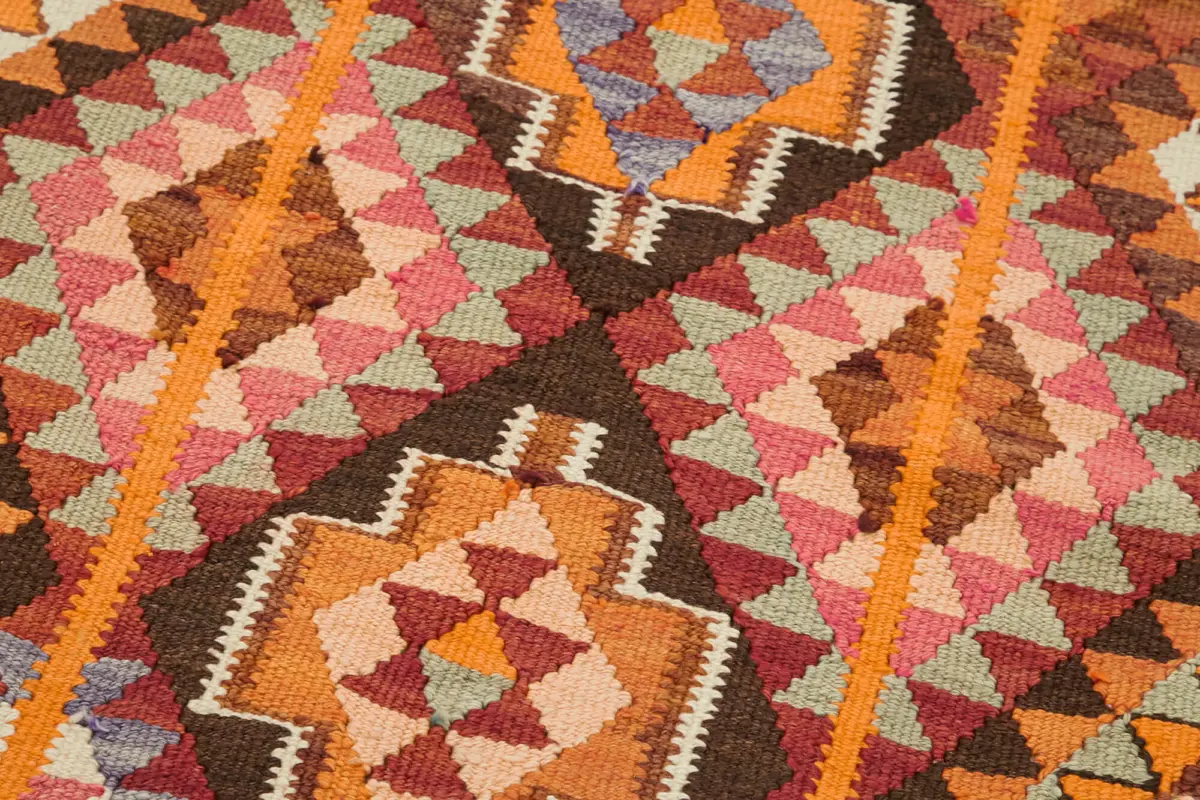 Herki Eskitme Multi Pamuk Üzerine Yün El Dokuma Kilim-090x328 - Görsel 5