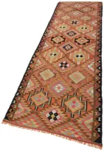 Herki Eskitme Multi Pamuk Üzerine Yün El Dokuma Kilim-086x303 - Görsel 3