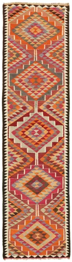 Herki Eskitme Multi Pamuk Üzerine Yün El Dokuma Kilim-090x322