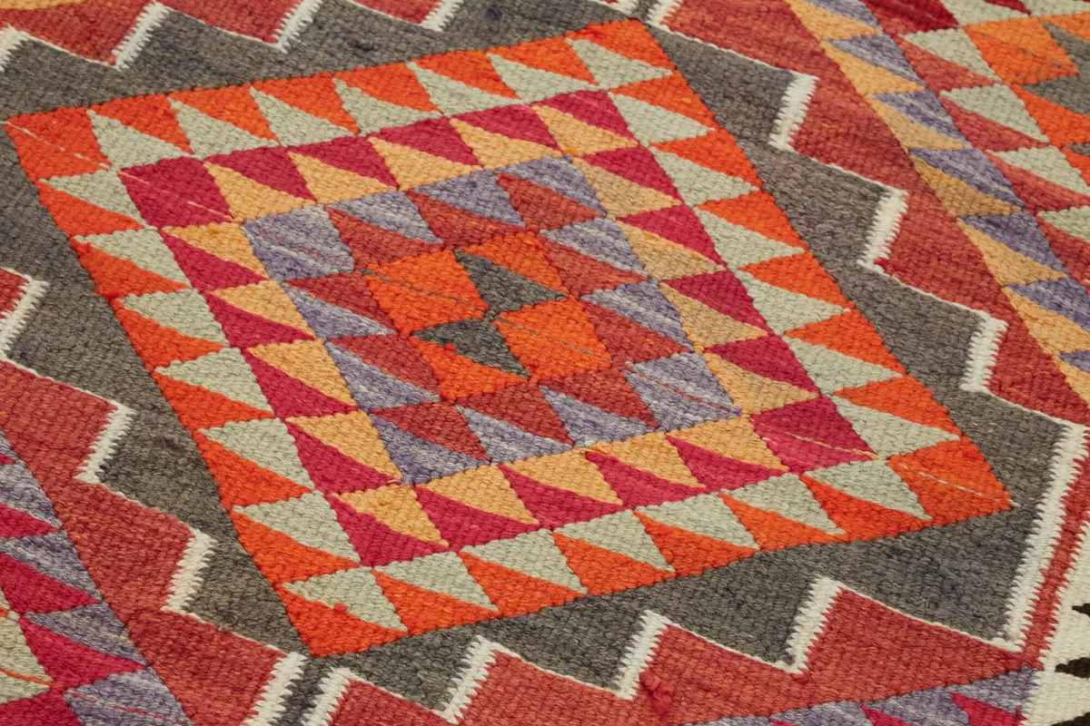 Herki Eskitme Multi Pamuk Üzerine Yün El Dokuma Kilim-090x322 - Görsel 5