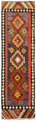 Herki Eskitme Multi Pamuk Üzerine Yün El Dokuma Kilim-097x324
