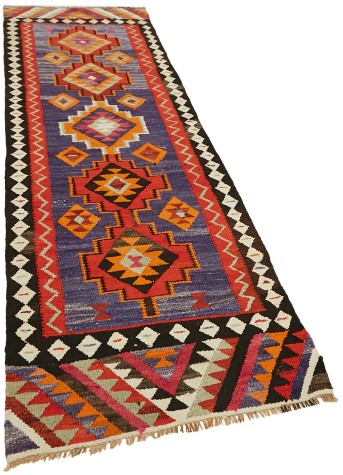 Herki Eskitme Multi Pamuk Üzerine Yün El Dokuma Kilim-097x324 - Görsel 2
