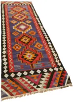 Herki Eskitme Multi Pamuk Üzerine Yün El Dokuma Kilim-097x324 - Görsel 2