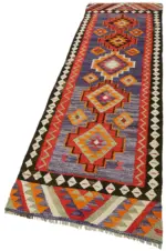 Herki Eskitme Multi Pamuk Üzerine Yün El Dokuma Kilim-097x324 - Görsel 3