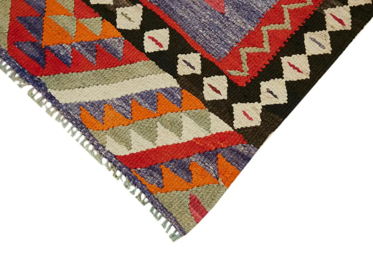 Herki Eskitme Multi Pamuk Üzerine Yün El Dokuma Kilim-097x324 - Görsel 4