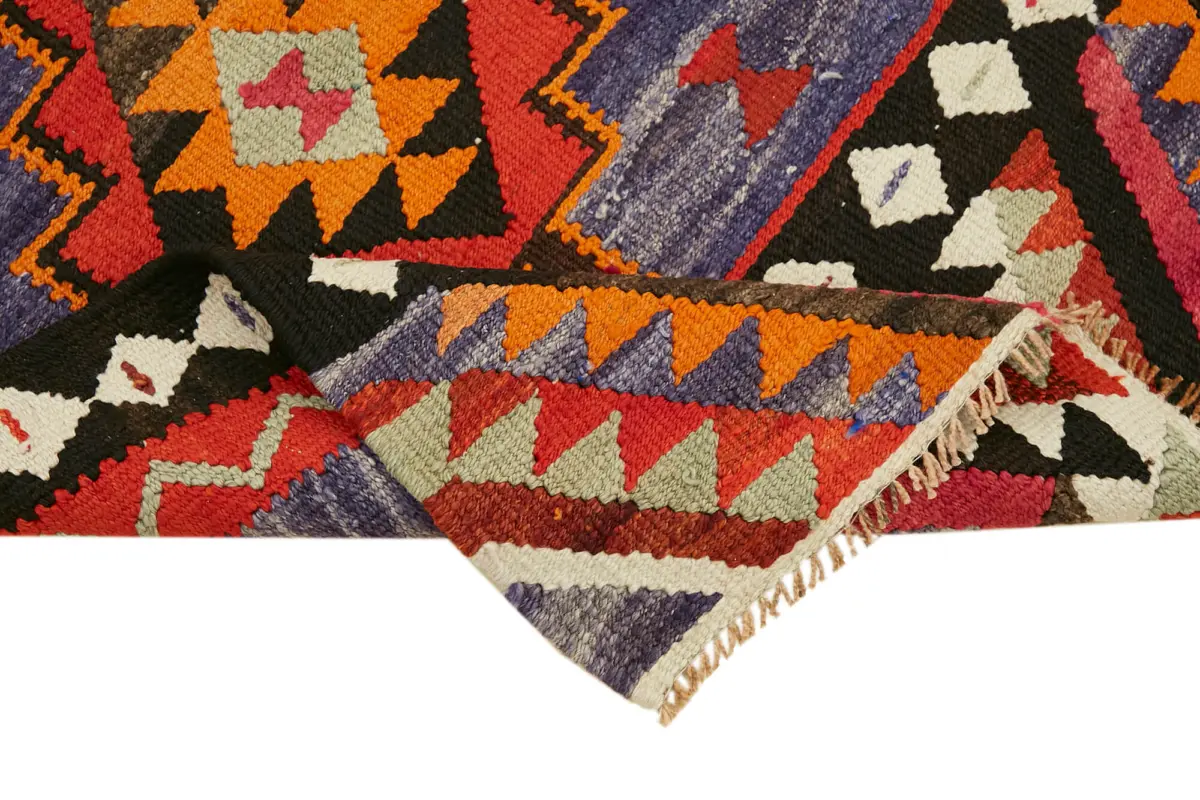 Herki Eskitme Multi Pamuk Üzerine Yün El Dokuma Kilim-097x324 - Görsel 6