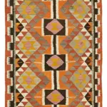 Herki Eskitme Multi Pamuk Üzerine Yün El Dokuma Kilim-089x378