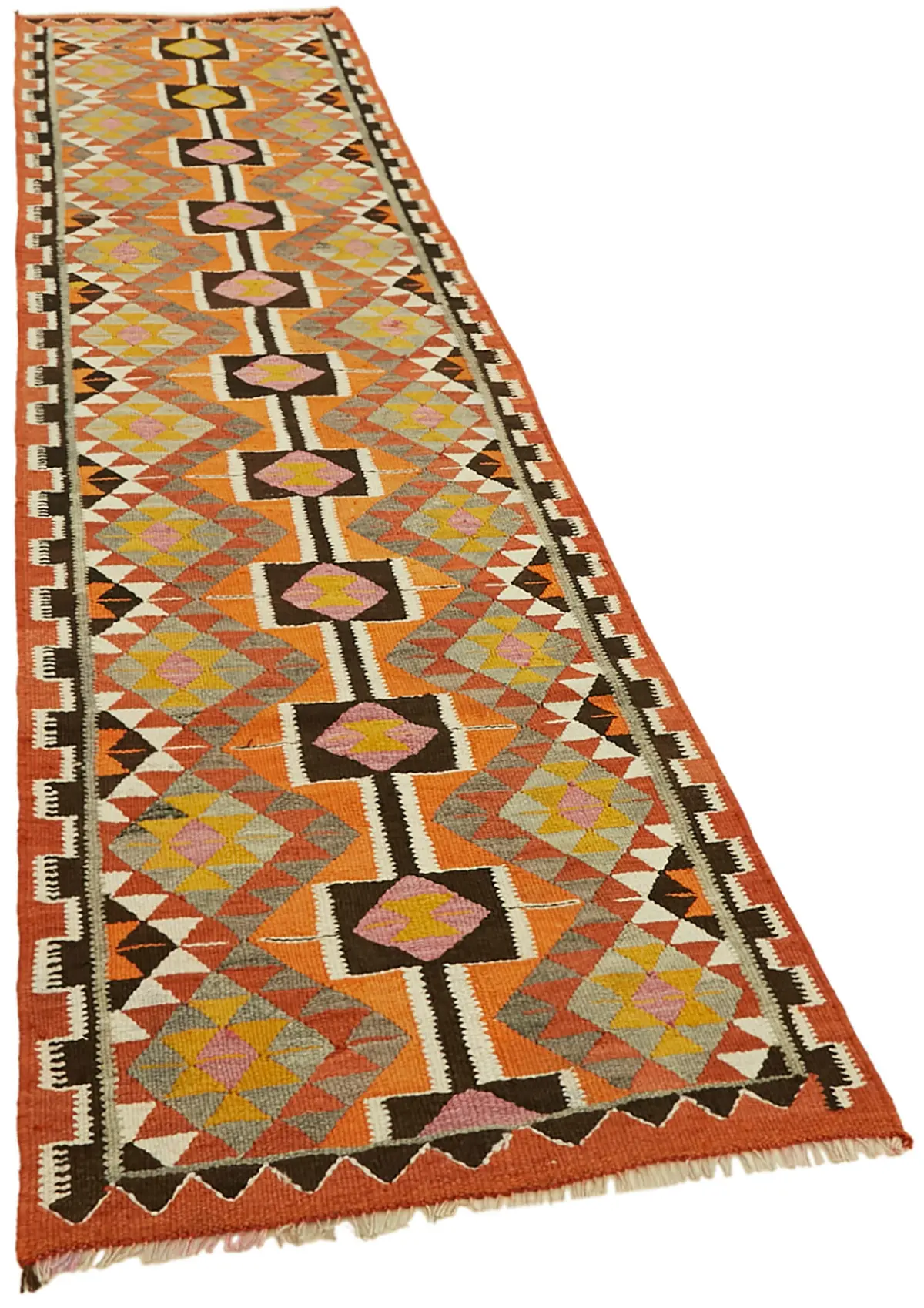 Herki Eskitme Multi Pamuk Üzerine Yün El Dokuma Kilim-089x378 - Görsel 2