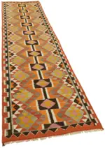 Herki Eskitme Multi Pamuk Üzerine Yün El Dokuma Kilim-089x378 - Görsel 2