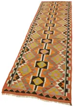 Herki Eskitme Multi Pamuk Üzerine Yün El Dokuma Kilim-089x378 - Görsel 3
