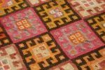 Herki Eskitme Multi Pamuk Üzerine Yün El Dokuma Kilim-100x380 - Görsel 5