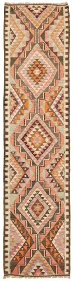 Herki Eskitme Multi Pamuk Üzerine Yün El Dokuma Kilim-090x344