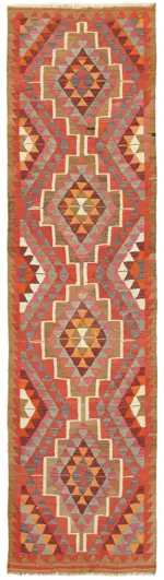 Herki Eskitme Multi Pamuk Üzerine Yün El Dokuma Kilim-096x348