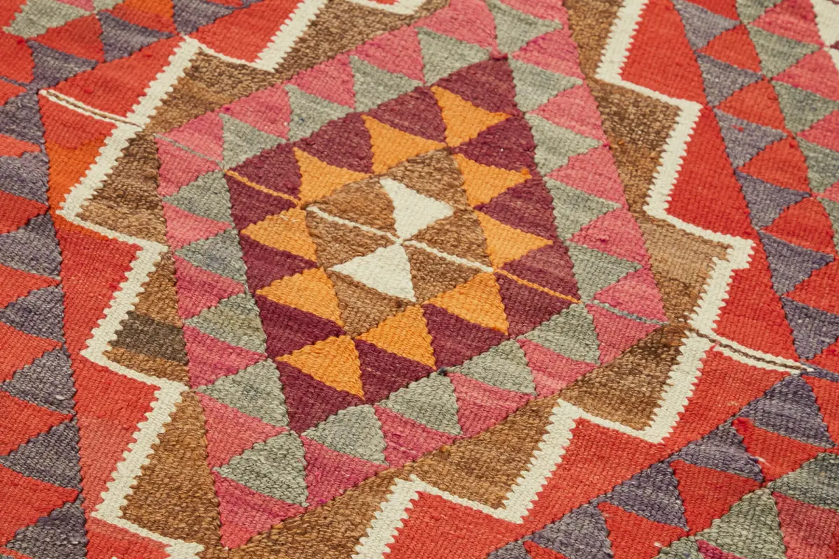 Herki Eskitme Multi Pamuk Üzerine Yün El Dokuma Kilim-096x348 - Görsel 5