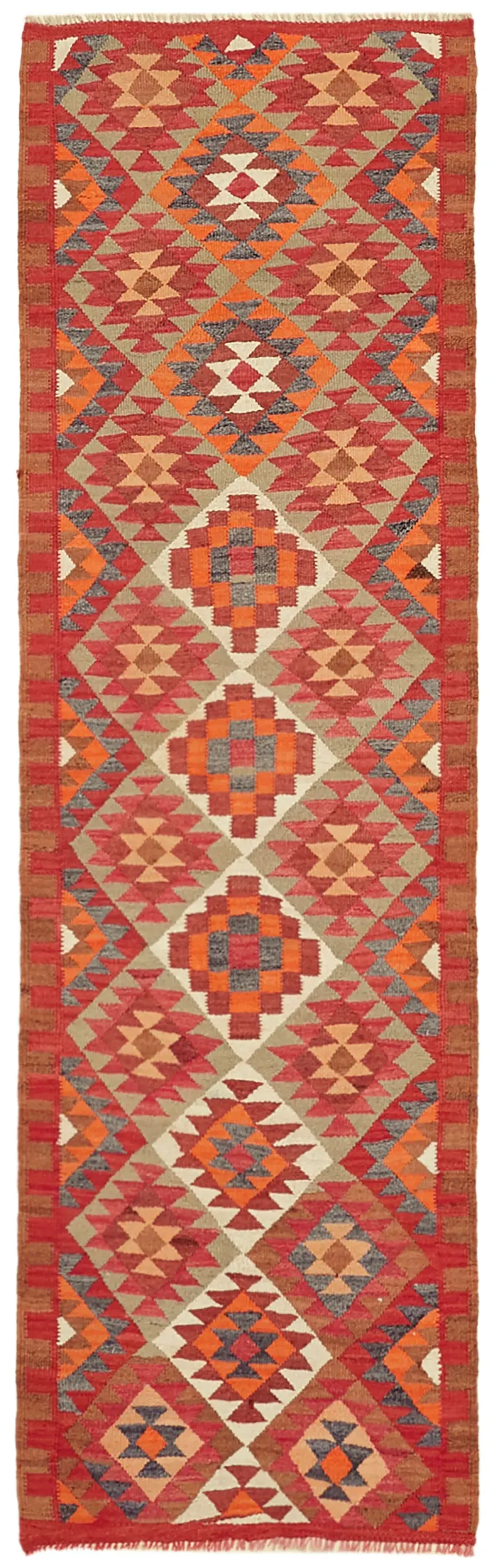 Herki Eskitme Multi Pamuk Üzerine Yün El Dokuma Kilim-098x322 - Görsel 1