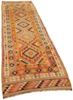 Herki Eskitme Multi Pamuk Üzerine Yün El Dokuma Kilim-097x307 - Görsel 2