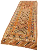 Herki Eskitme Multi Pamuk Üzerine Yün El Dokuma Kilim-097x307 - Görsel 3
