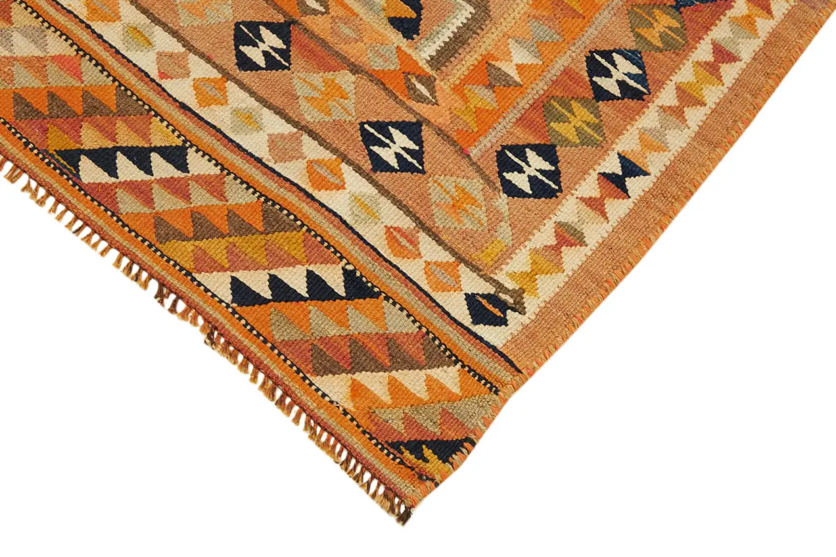 Herki Eskitme Multi Pamuk Üzerine Yün El Dokuma Kilim-097x307 - Görsel 4