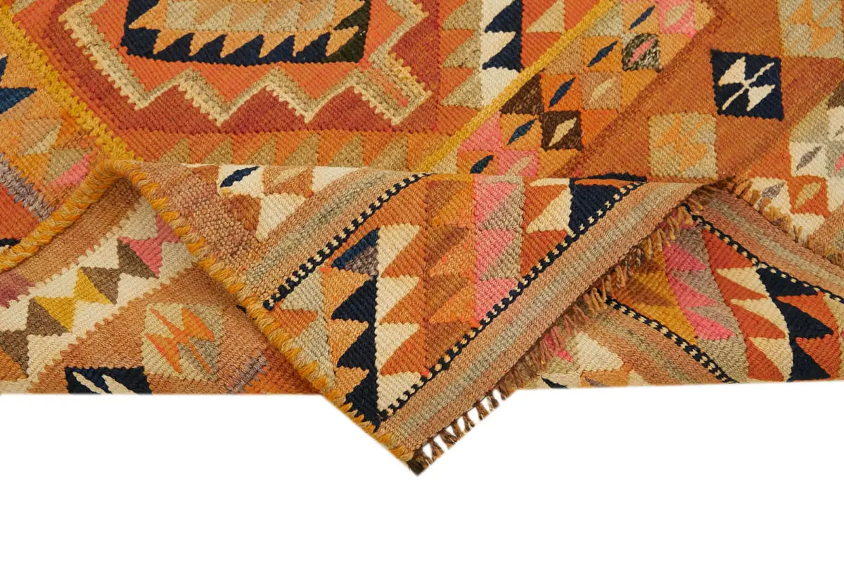 Herki Eskitme Multi Pamuk Üzerine Yün El Dokuma Kilim-097x307 - Görsel 6