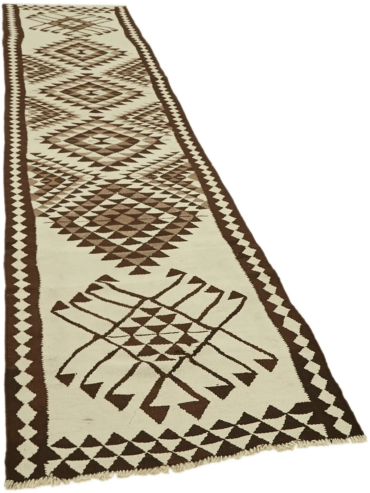 Herki Eskitme Multi Pamuk Üzerine Yün El Dokuma Kilim-095x373 - Görsel 2