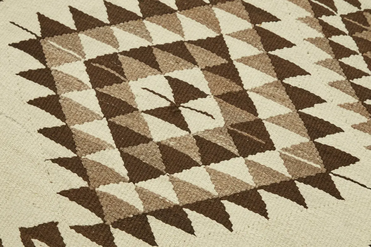 Herki Eskitme Multi Pamuk Üzerine Yün El Dokuma Kilim-095x373 - Görsel 5