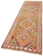 Herki Eskitme Multi Pamuk Üzerine Yün El Dokuma Kilim-107x342 - Görsel 3