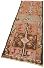 Herki Eskitme Multi Pamuk Üzerine Yün El Dokuma Kilim-093x344 - Görsel 3