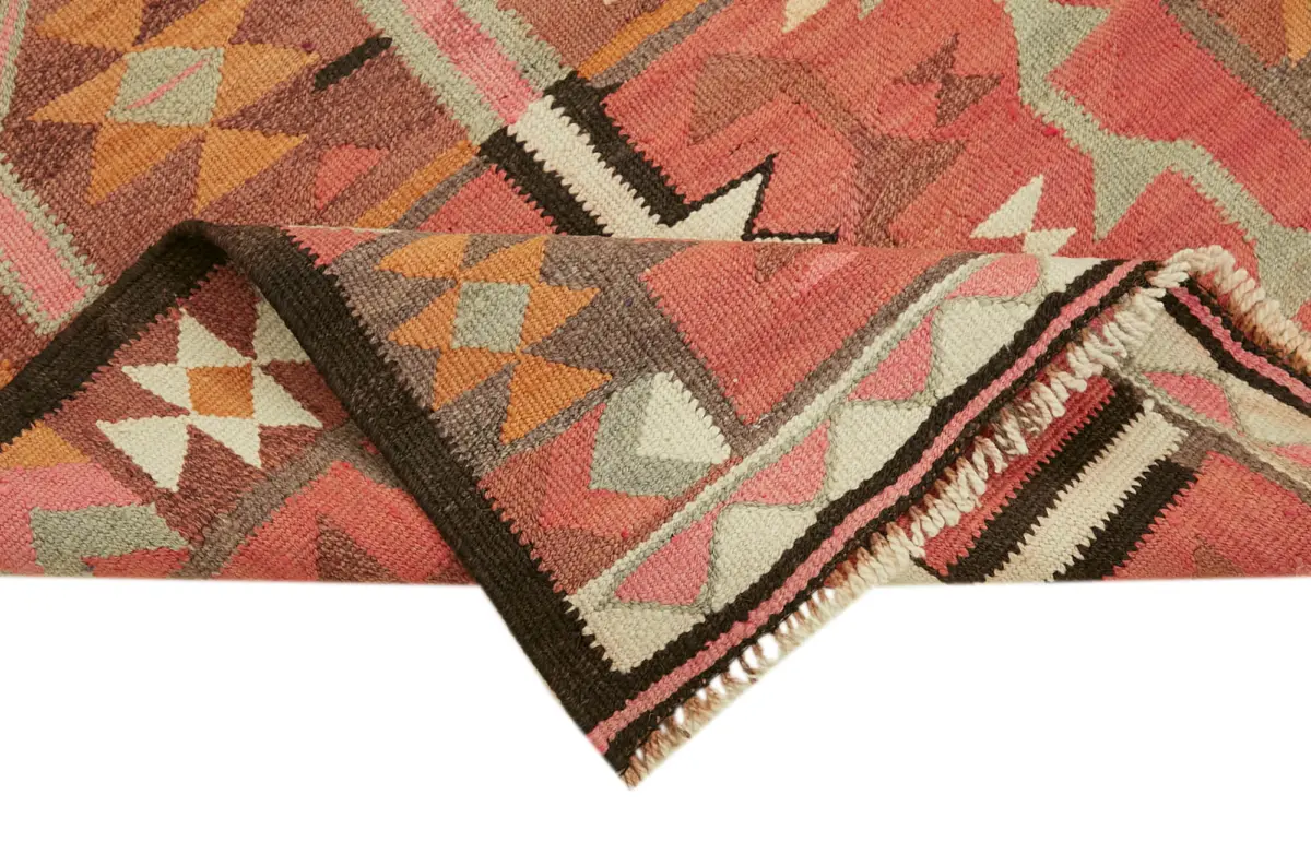 Herki Eskitme Multi Pamuk Üzerine Yün El Dokuma Kilim-093x344 - Görsel 6