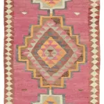 Herki Eskitme Multi Pamuk Üzerine Yün El Dokuma Kilim-100x398