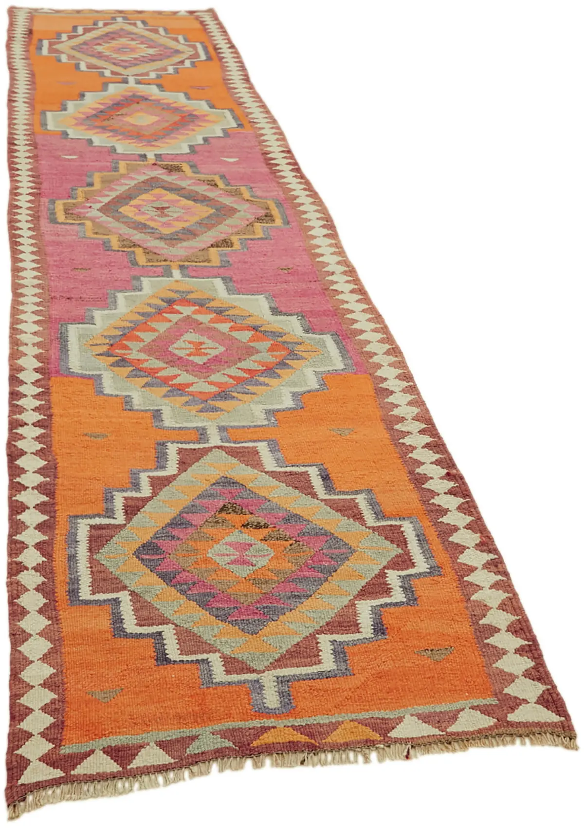 Herki Eskitme Multi Pamuk Üzerine Yün El Dokuma Kilim-100x398 - Görsel 2