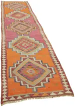 Herki Eskitme Multi Pamuk Üzerine Yün El Dokuma Kilim-100x398 - Görsel 2