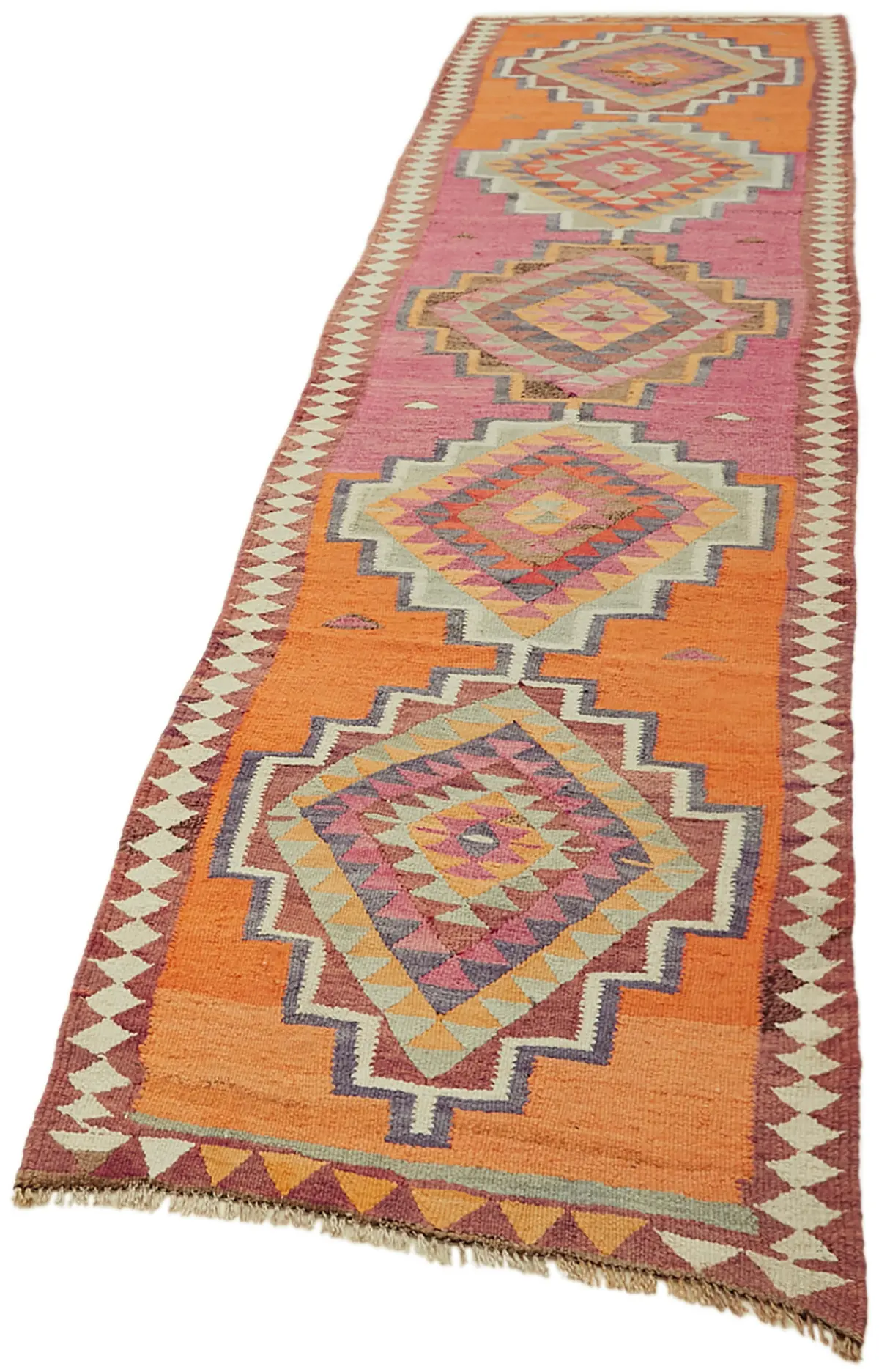 Herki Eskitme Multi Pamuk Üzerine Yün El Dokuma Kilim-100x398 - Görsel 3