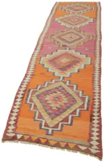 Herki Eskitme Multi Pamuk Üzerine Yün El Dokuma Kilim-100x398 - Görsel 3