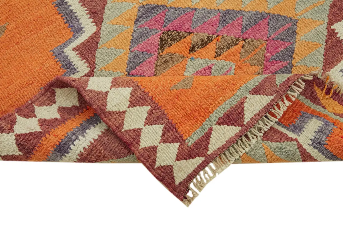 Herki Eskitme Multi Pamuk Üzerine Yün El Dokuma Kilim-100x398 - Görsel 6